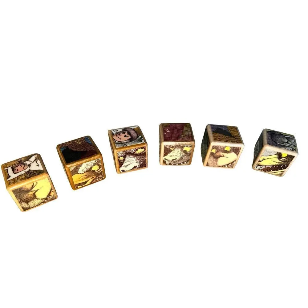 Where the Wild Things Are Wooden Blocks: Storybook Nursery Decor Set of 6